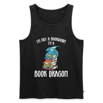 I am not a bookworm but a book dragon - Men's Premium Organic Tank Top - black - Front - Michal (187cm)