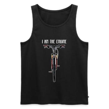 Bike Funny Je suis le vététiste à moteur - Débardeur bio Premium Homme - noir - Devant - Michal (187cm)
