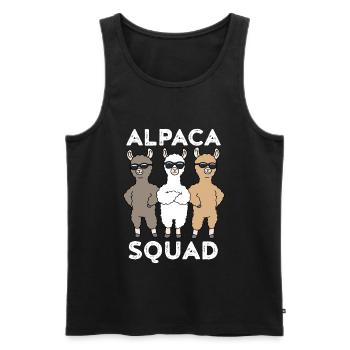 Alpaca Funny Alpaca Squad Lama Gift - Men's Premium Organic Tank Top - black - Front - Michal (187cm)