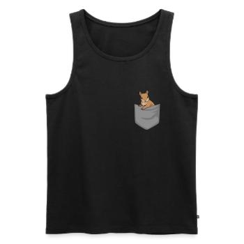 Écureuil dans la poche poitrine Animal en poche - Débardeur bio Premium Homme - noir - Devant - Michal (187cm)