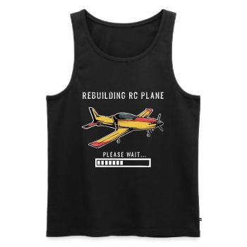 Rebuilding RC Plane Please Wait Plane Funny - Débardeur bio Premium Homme - noir - Devant - AI Model Male 178 light (178cm)