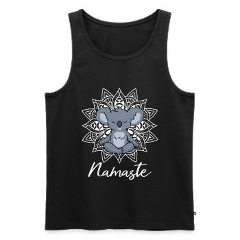 Yogi Namaste cadeau méditation yoga - Débardeur bio Premium Homme - noir - Devant - AI Model Male 178 light (178cm)