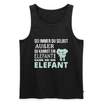 Elefant Elefanten Spruch Geschenk - Männer Premium Bio Tank Top - Schwarz - Vorne - Michal (187cm)