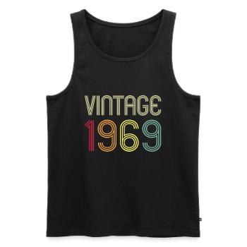 Vintage Retro 1969 53ème cadeau d’anniversaire - Débardeur bio Premium Homme - noir - Devant - Michal (187cm)