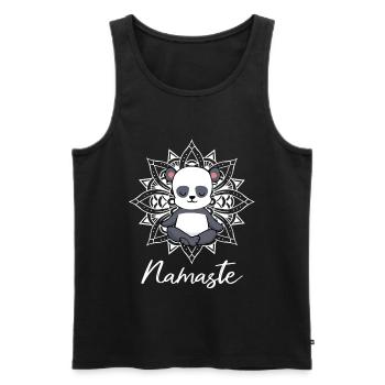Cadeau de yoga panda yoga yogi namaste - Débardeur bio Premium Homme - noir - Devant - AI Model Male 178 light (178cm)