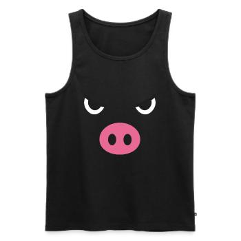 Mad pig costume gift - Men's Premium Organic Tank Top - black - Front - Michal (187cm)