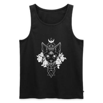 Occult Geometry Wicca Witches Pentagram Satan Cat - Men's Premium Organic Tank Top - black - Front - Michal (187cm)