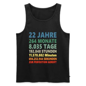 22ter 22 Jahre 22. Geburtstag Geschenk - Männer Premium Bio Tank Top - Schwarz - Vorne - Michal (187cm)