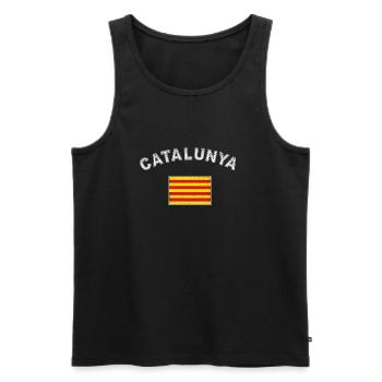 Catalogne Barcelone Indépendance Catalane - Débardeur bio Premium Homme - noir - Devant - Michal (187cm)