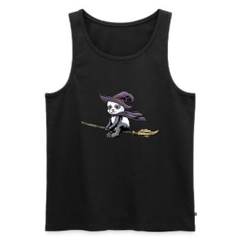 Panda Halloween Funny Panda Halloween Gift - Men's Premium Organic Tank Top - black - Front - Michal (187cm)