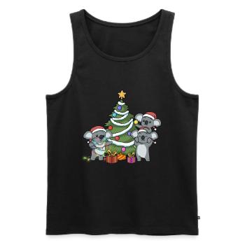 Koala Christmas Funny Christmas Gift - Débardeur bio Premium Homme - noir - Devant - Michal (187cm)