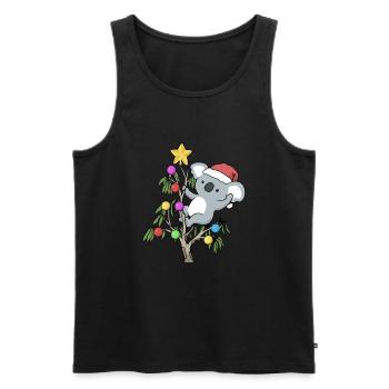 Koala Christmas Funny Christmas Gift - Débardeur bio Premium Homme - noir - Devant - Michal (187cm)