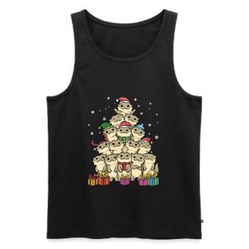 Cadeau de Noël drôle Noël dragon barbu - Débardeur bio Premium Homme - noir - Devant - Michal (187cm)