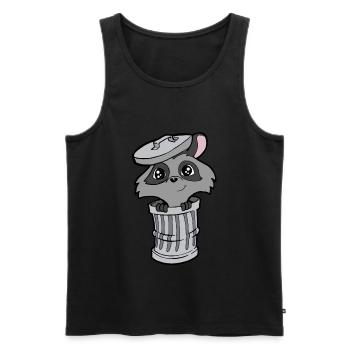 racoon - Men's Premium Organic Tank Top - black - Front - Michal (187cm)