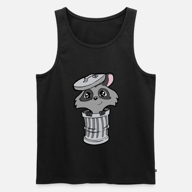 Waschbär - Männer Premium Bio Tank Top - Schwarz