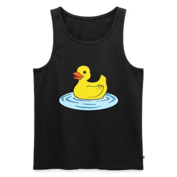 Canard de bain - Débardeur bio Premium Homme - noir - Devant - Michal (187cm)
