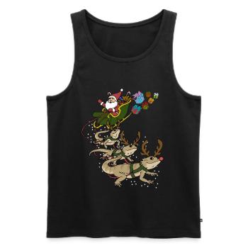 Bartagame Weihnachten - Männer Premium Bio Tank Top - Schwarz - Vorne - AI Model Male 178 light (178cm)