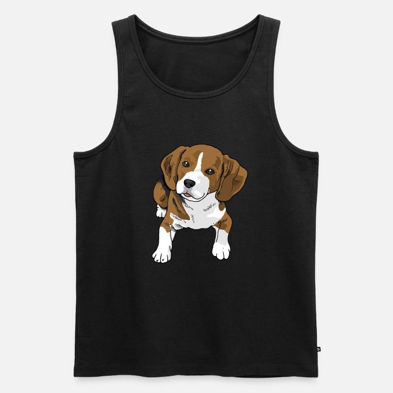 Beagle - Männer Premium Bio Tank Top - Schwarz