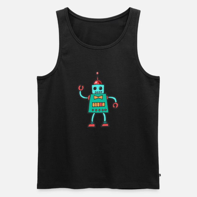 Roboter - Männer Premium Bio Tank Top - Schwarz