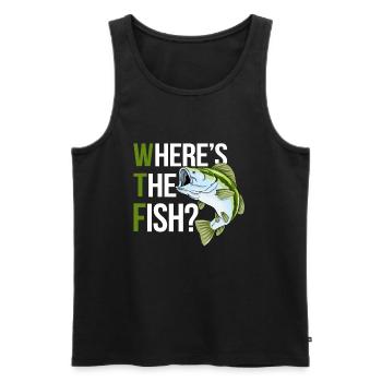 Wheres The Fish - Men's Premium Organic Tank Top - black - Front - Michal (187cm)