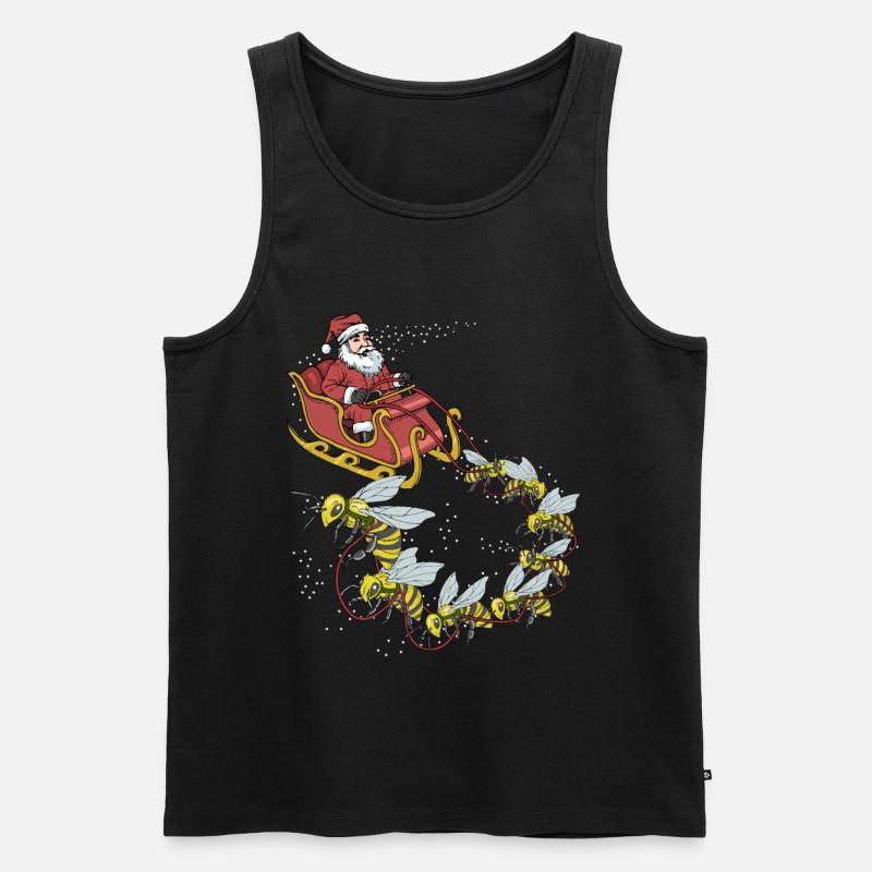 Biene Weihnachten - Männer Premium Bio Tank Top - Schwarz