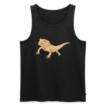 dragon barbu - Débardeur bio Premium Homme - noir - Devant - Michal (187cm)