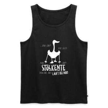 Stockente Silhouette Läuft Bei Mir Nordic Walking - Männer Premium Bio Tank Top - Schwarz - Vorne - Michal (187cm)