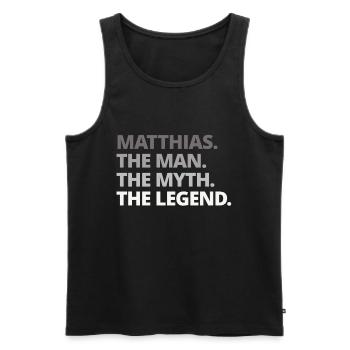 Matthias - Männer Premium Bio Tank Top - Schwarz - Vorne - AI Model Male 178 light (178cm)