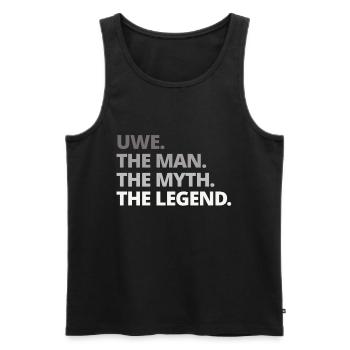 Uwe Spruch Geschenk - Männer Premium Bio Tank Top - Schwarz - Vorne - AI Model Male 178 light (178cm)
