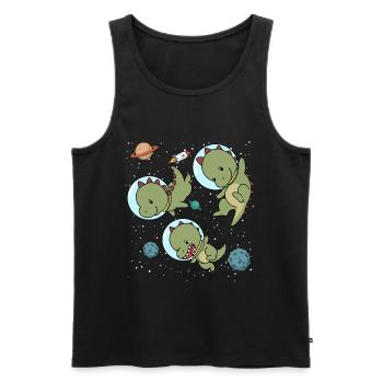 Space Dinosaur - Männer Premium Bio Tank Top - Schwarz - Vorne - AI Model Male 178 light (178cm)