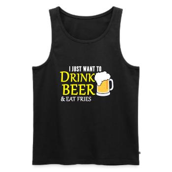 Beer and fries - Men's Premium Organic Tank Top - black - Front - AI Model Male 178 light (178cm)