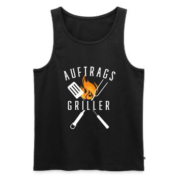 Auftrags Griller Grillen Grillmeister Grillkönig - Männer Premium Bio Tank Top - Schwarz - Vorne - Michal (187cm)
