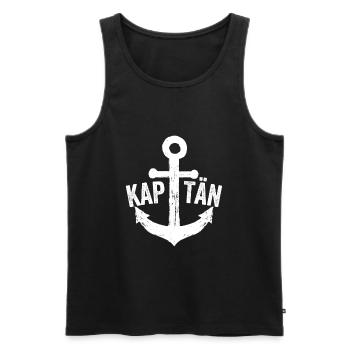 Kapitän Shirt Käpt'n Schiff fahren Boot Segeln - Männer Premium Bio Tank Top - Schwarz - Vorne - AI Model Male 178 light (178cm)
