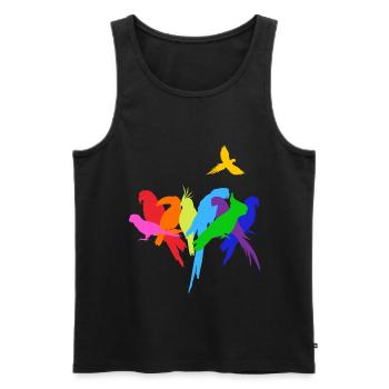 Parrot Parrot Shirt Budgie Parrot Birds - Men's Premium Organic Tank Top - black - Front - Michal (187cm)