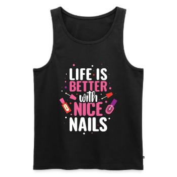Nail Artist Nägel Maniküre Neue Nägel - Männer Premium Bio Tank Top - Schwarz - Vorne - AI Model Male 178 light (178cm)