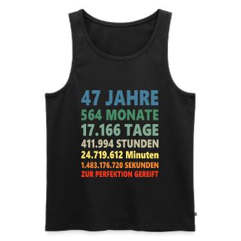 47e anniversaire 47 ans cadeau - Débardeur bio Premium Homme - noir - Devant - AI Model Male 178 light (178cm)