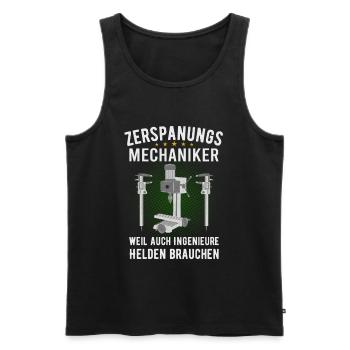 Zerspanungsmechaniker Lustiger Spruch Zerspaner - Männer Premium Bio Tank Top - Schwarz - Vorne - Michal (187cm)
