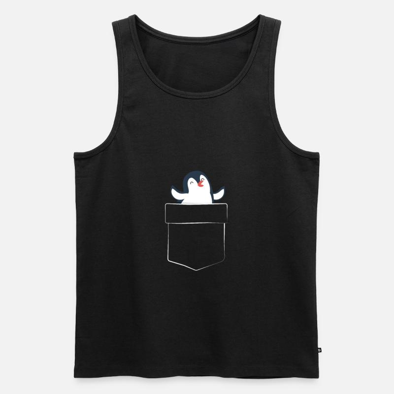 Pinguin - Männer Premium Bio Tank Top - Schwarz