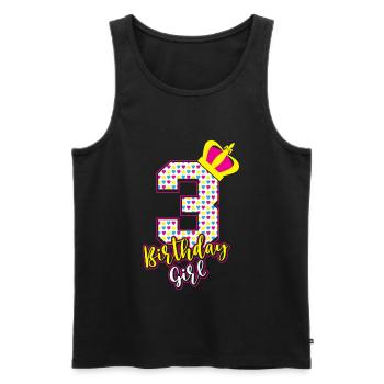 3. Geburtstag Kindergeburtstag Krone Mädchen - Männer Premium Bio Tank Top - Schwarz - Vorne - Michal (187cm)