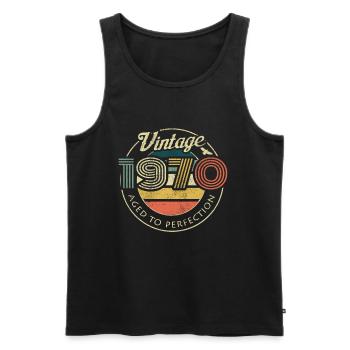 Vintage 1970 Birthday Retro Vintage 70 Gift - Men's Premium Organic Tank Top - black - Front - Michal (187cm)