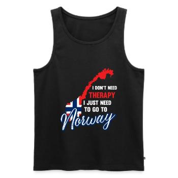 Norway therapy Scandinavia saying gift - Men's Premium Organic Tank Top - black - Front - Michal (187cm)
