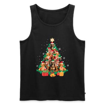 Dackel Weihnachten - Männer Premium Bio Tank Top - Schwarz - Vorne - Michal (187cm)