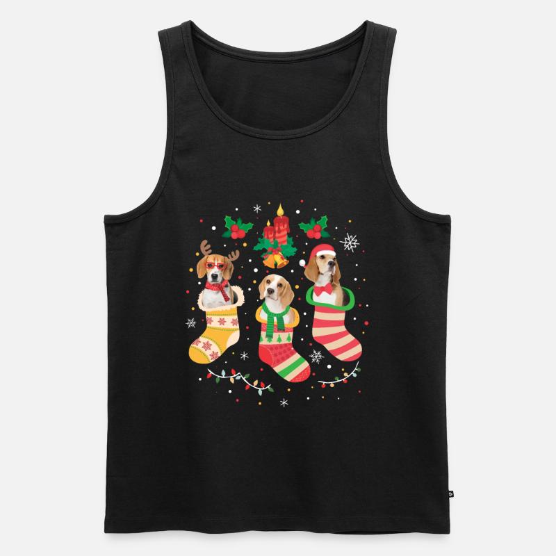 Beagle Weihnachten - Männer Premium Bio Tank Top - Schwarz