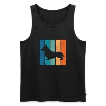 Corgi Retro Welsh Corgi Pembroke Dog Gift - Men's Premium Organic Tank Top - black - Front - Michal (187cm)