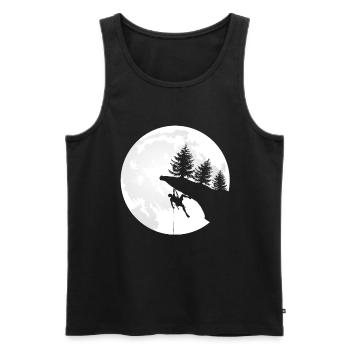 Boulder, , Kletter Geschenk-Idee I - Männer Premium Bio Tank Top - Schwarz - Vorne - Michal (187cm)