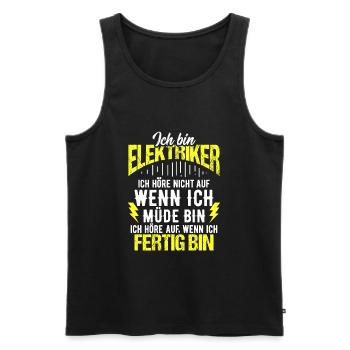 Elektriker (Meister), Installateur Geschenk-Idee I - Männer Premium Bio Tank Top - Schwarz - Vorne - Michal (187cm)