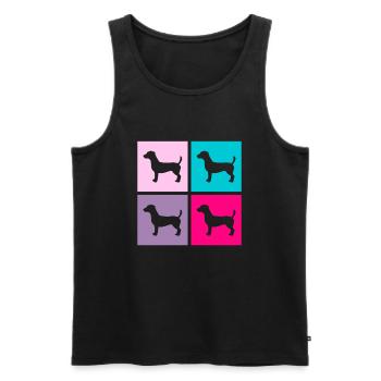 Jack Russel Hund Terrier Retro Geschenk - Männer Premium Bio Tank Top - Schwarz - Vorne - Michal (187cm)