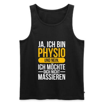 Physio-Therapie I Physio-Therapeut Motiv-Sprüche - Männer Premium Bio Tank Top - Schwarz - Vorne - Michal (187cm)