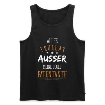 Paten-Tante Tauf-Patin Patenkind Geschenk-Idee I - Männer Premium Bio Tank Top - Schwarz - Vorne - Michal (187cm)