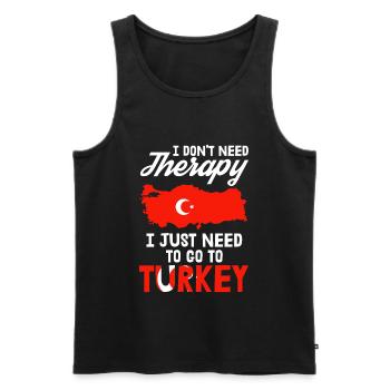 Turquie Thérapie Turk Istanbul Cadeau Turc - Débardeur bio Premium Homme - noir - Devant - Michal (187cm)